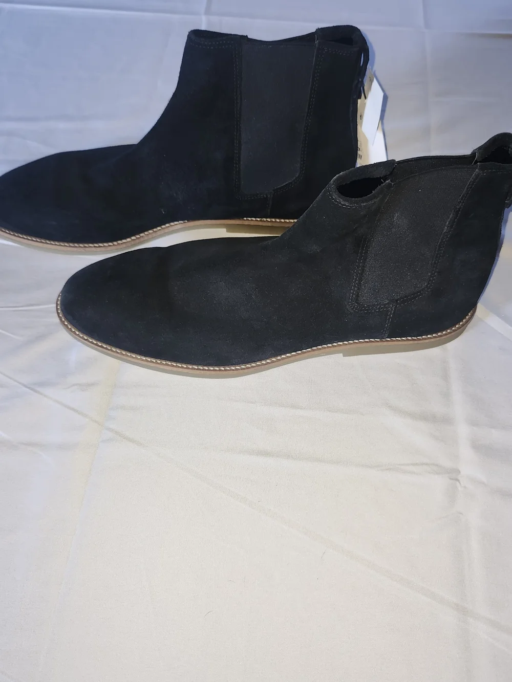 Zara Men's Black Suede Chelsea Chukka Boots Size 12, NWT